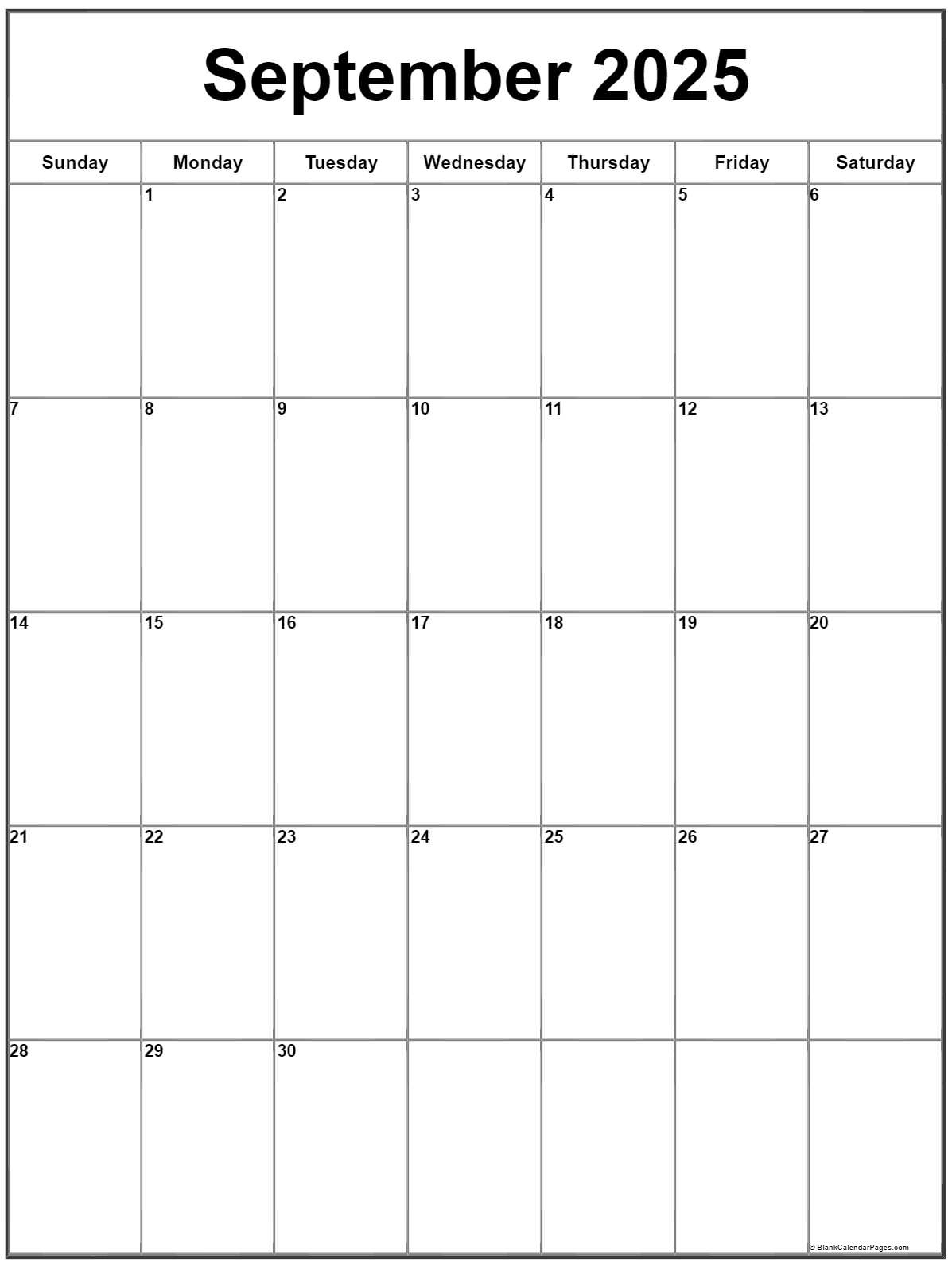 September 2025 Vertical Calendar | Portrait pertaining to September 2025 Printable Calendar Portrait