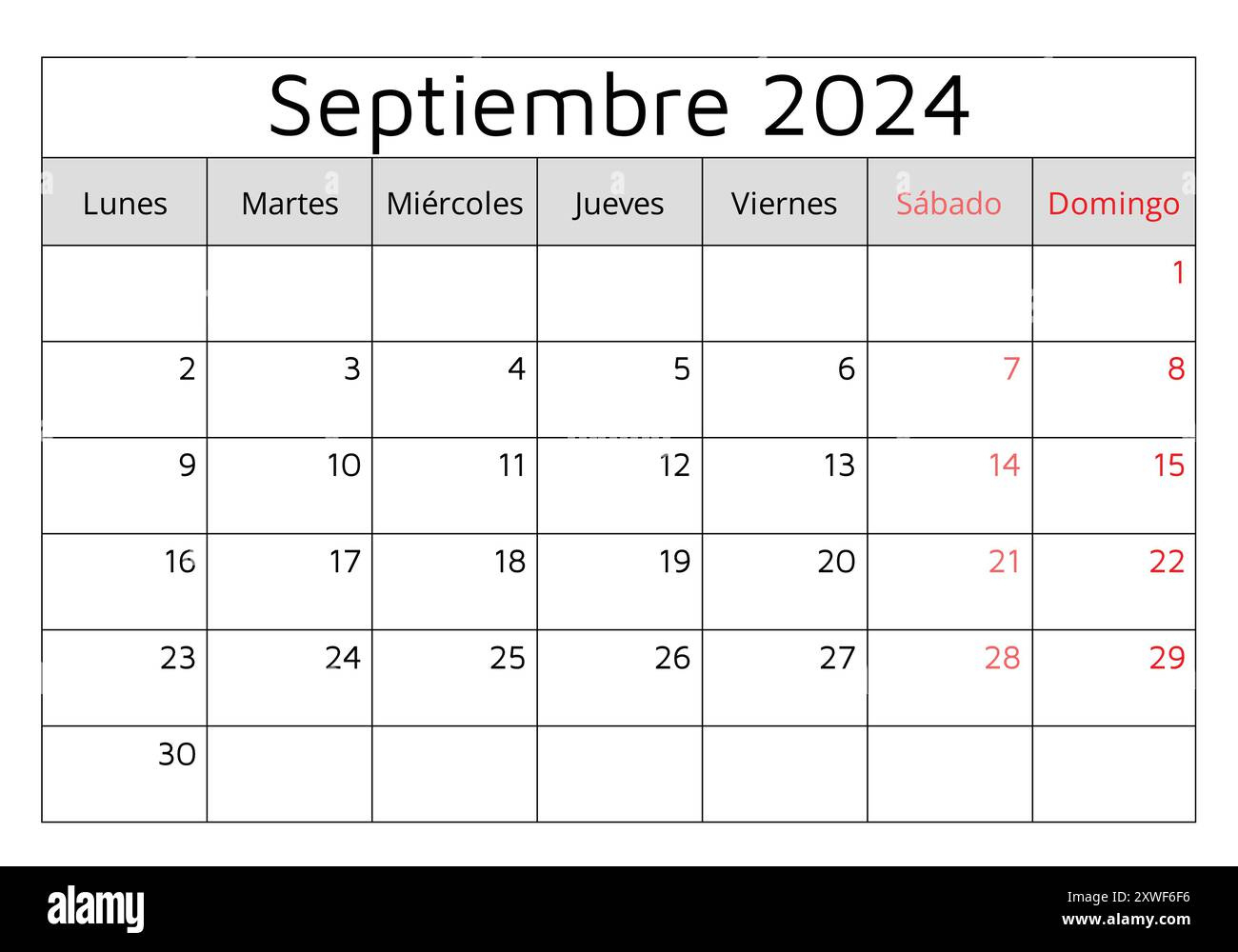 September Calendar Spanish Hi-Res Stock Photography And Images - Alamy pertaining to September 2025 Calendar Spanish
