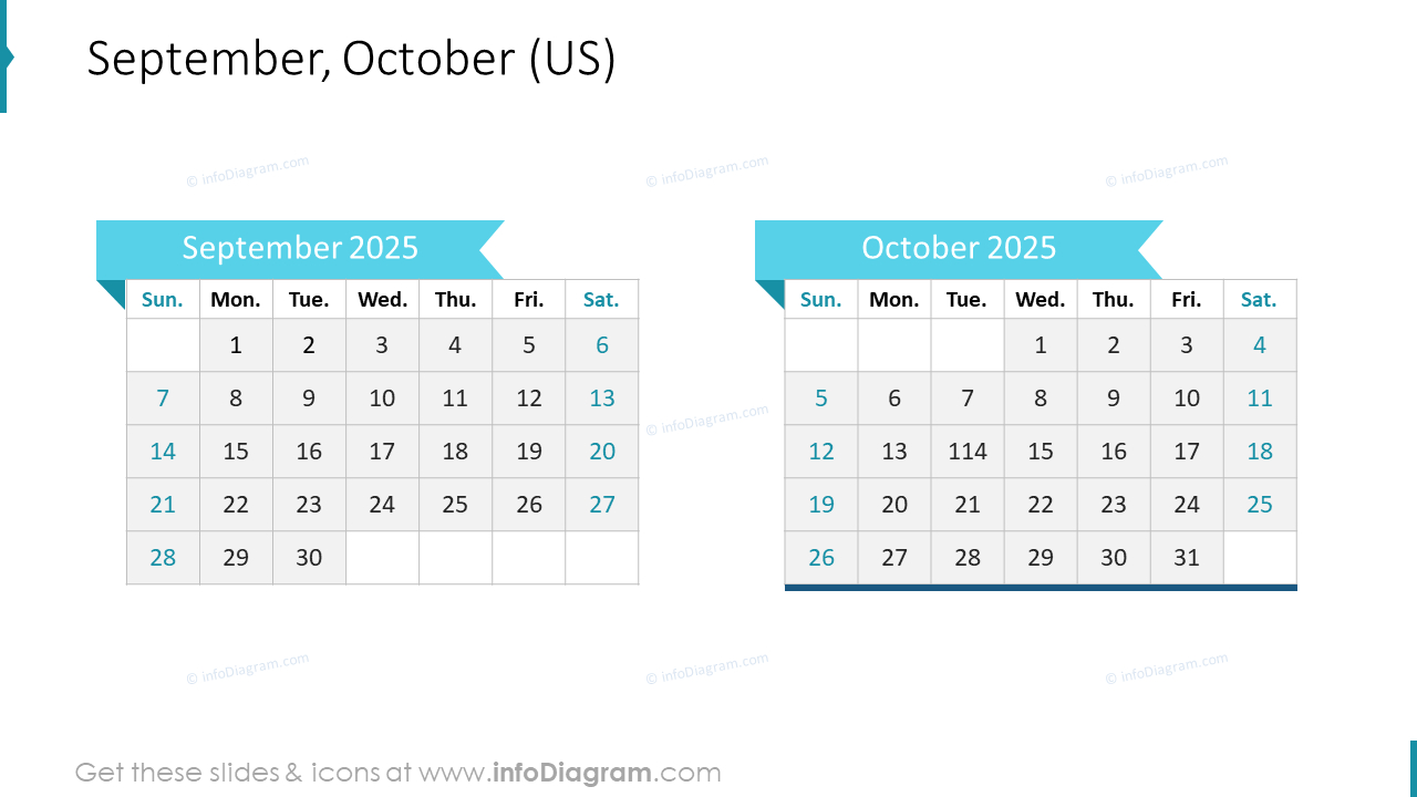 September, October (Us) with regard to September And October 2025 Calendar