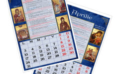 Set 10 Calendare Ortodoxe 2025, Format A4, De Perete, Albastru inside Calendar Ortodox 2025 September