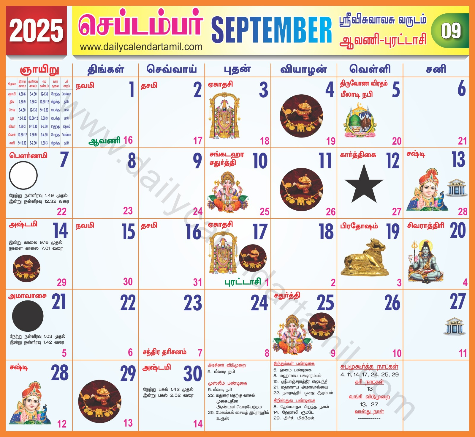 Tamil Calendar September 2025 | செப்டெம்பர் 2025 within September Daily Calendar 2025 Tamil