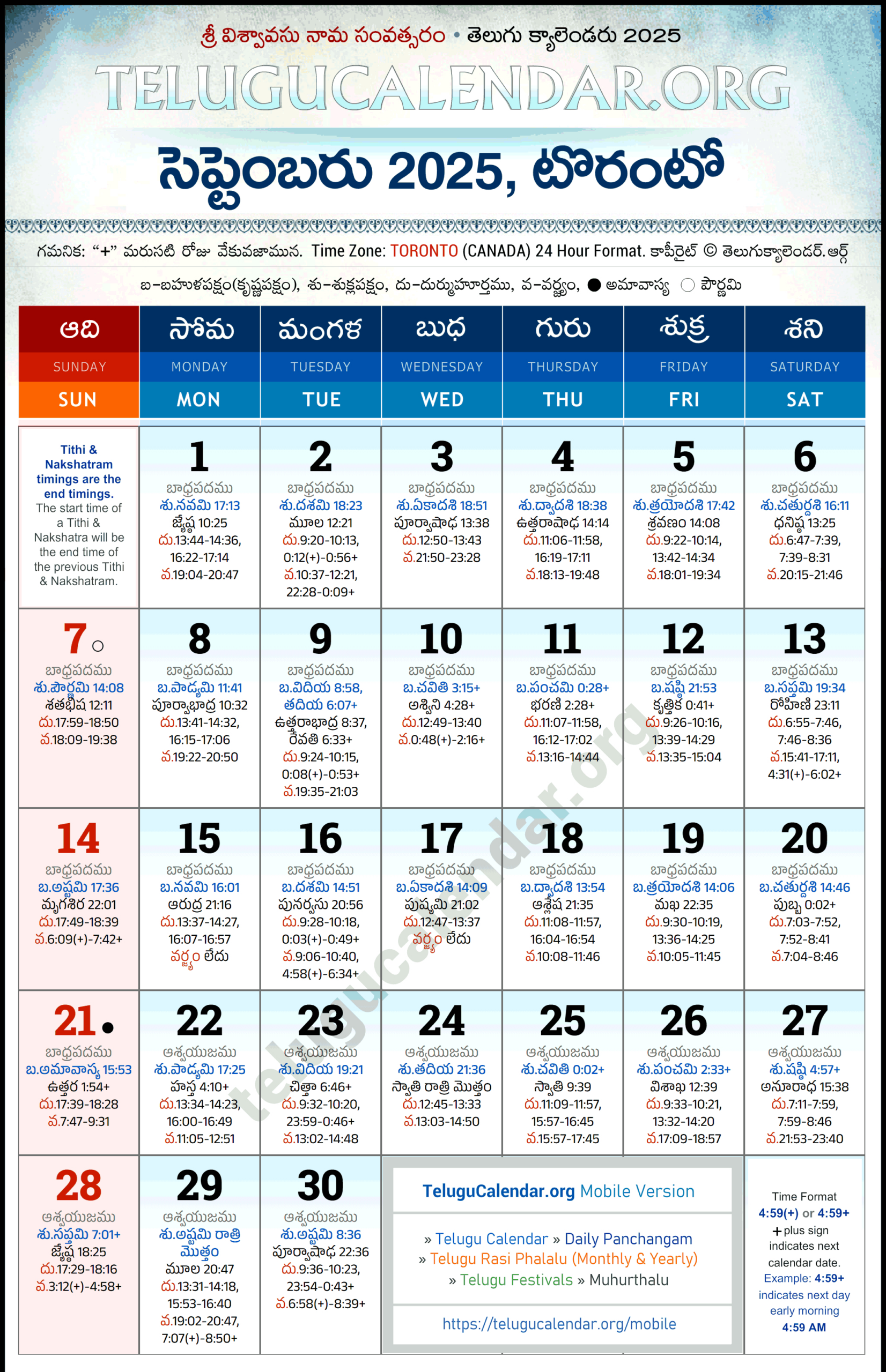 Toronto Telugu Calendar 2025 September Pdf Festivals inside September 2025 Telugu Calendar